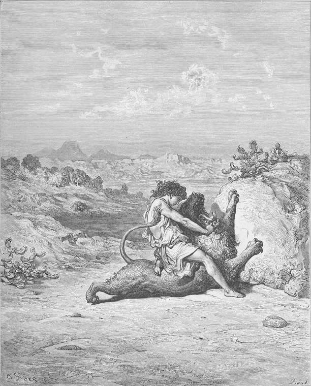 Samson Slays a Lion