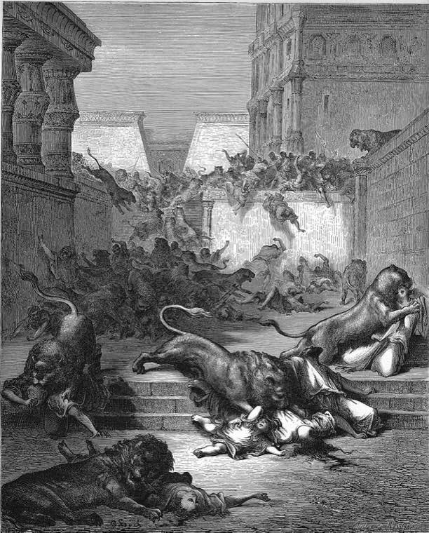 Foreign Nations Are Slain by Lions in Samaria